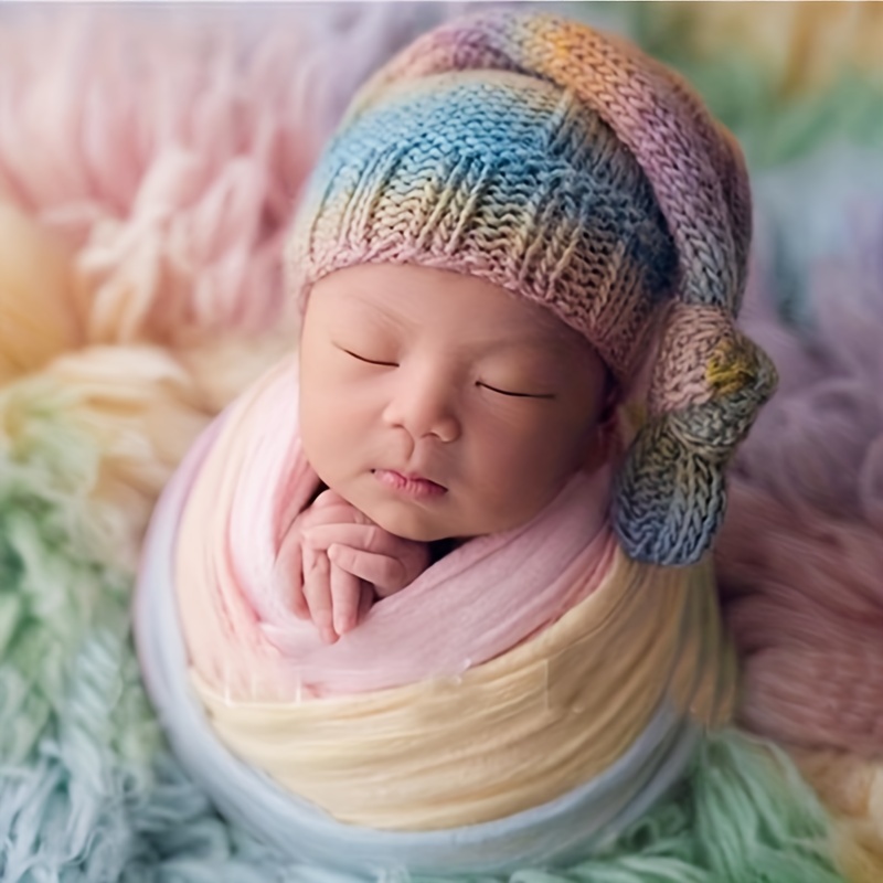 Iridescence Stretch Newborn Baby Wrap, Tie Dye Rainbow Design