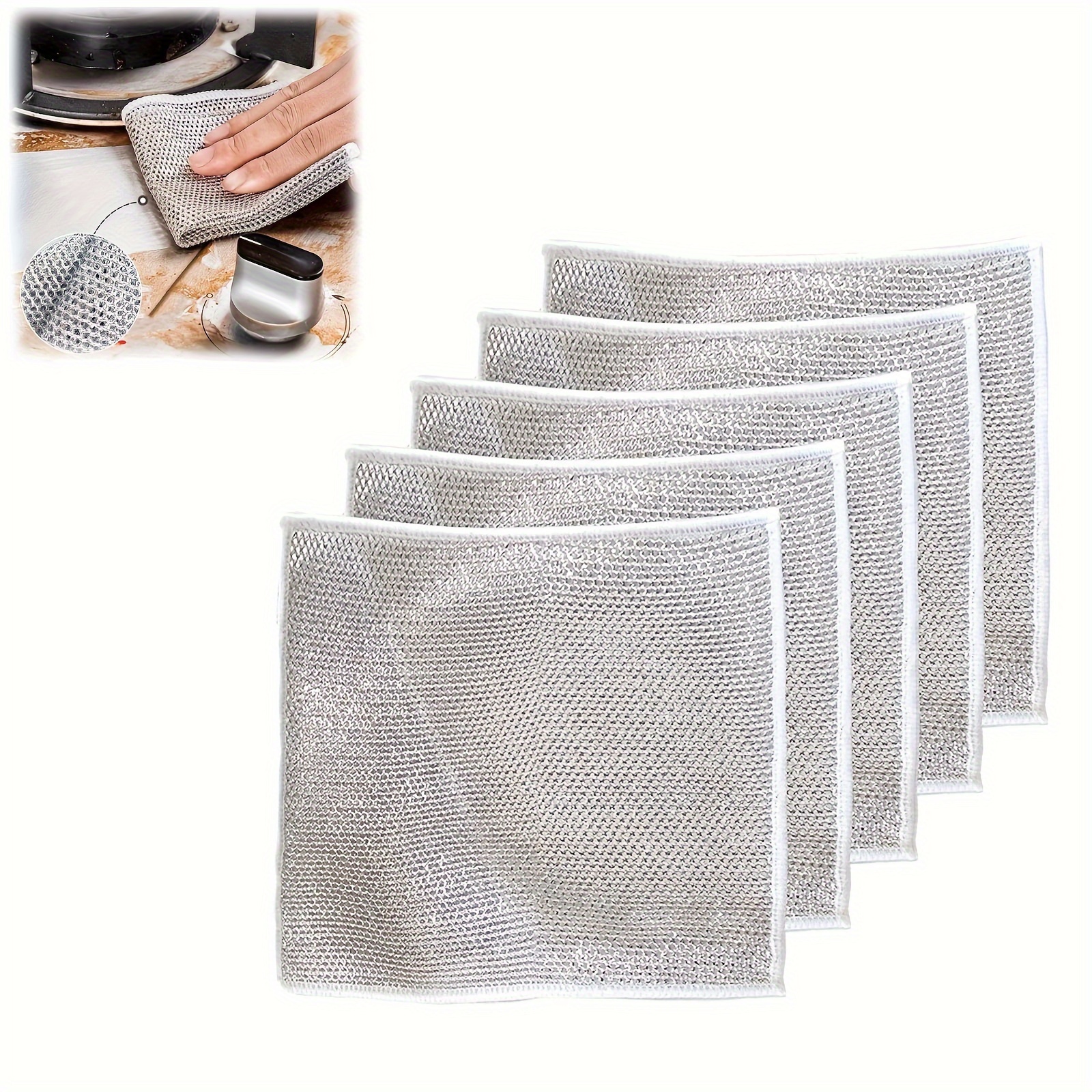 Wire Dishwashing Cloth Mesh Dishcloth For Kitchen - Temu