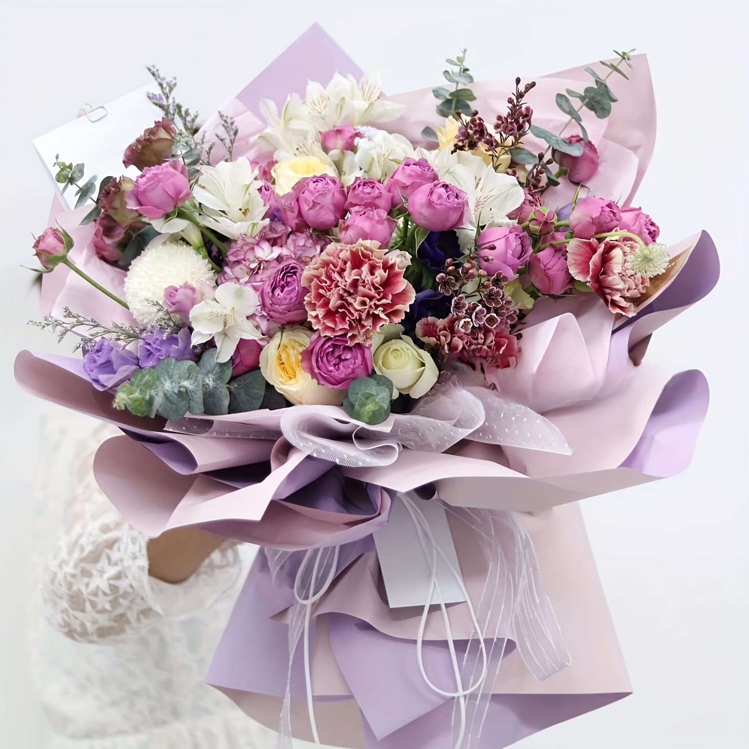 And Purple Flower Wrapping Paper Valentine's Day - Temu
