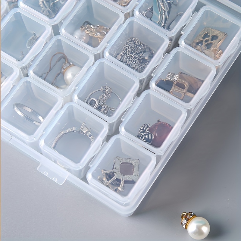 1pc Portable Plastic Multipurpose Storage Box, For Jewelry Earrings Rings  Necklace Beads, Accessories Hair Tie Clip Container