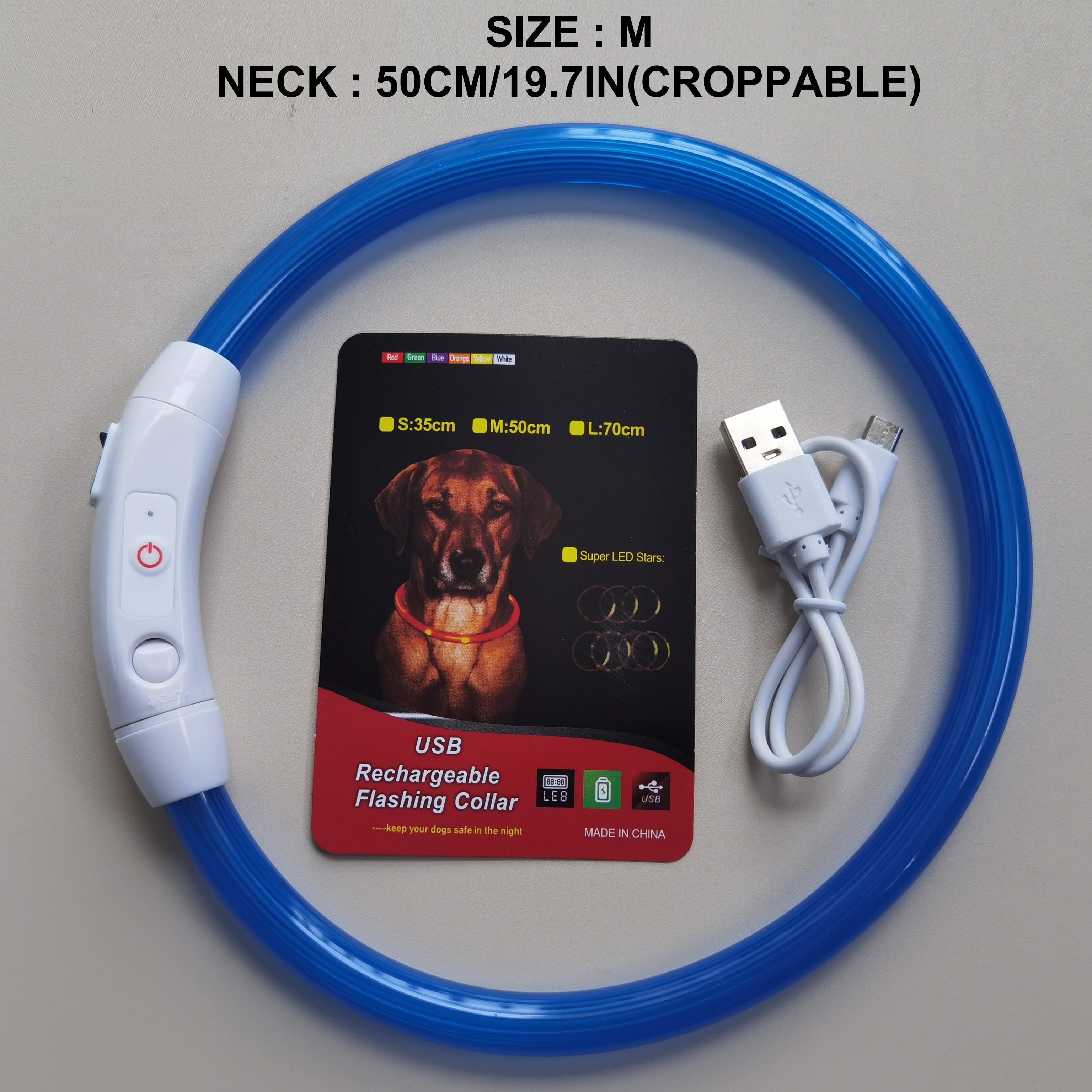 Collier lumineux pour chien rechargeable en USB - PetsPro