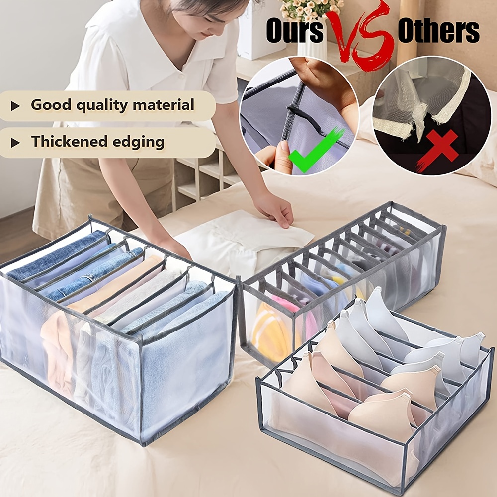 Foldable High-density Mesh Storage Boxes For Clothes, Jeans, Pants