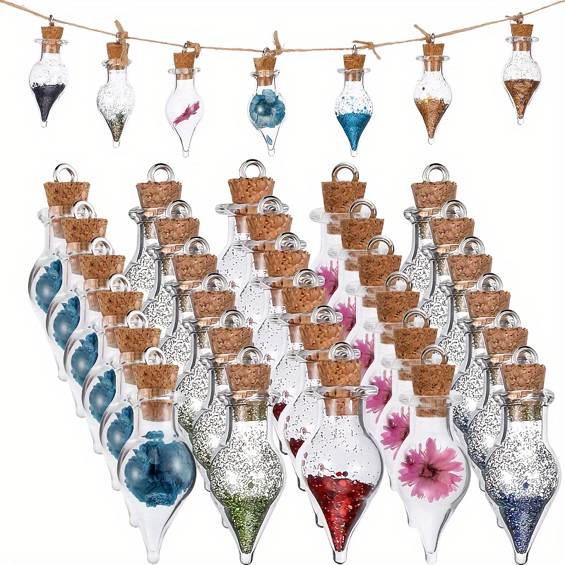 TEMU 30pcs Mini Glass Bottles With Corks, 2 Empty Small Wish Bottles , Transparent Drift Bottles, Used For Diy Art Crafts, Most Popular For Birthday