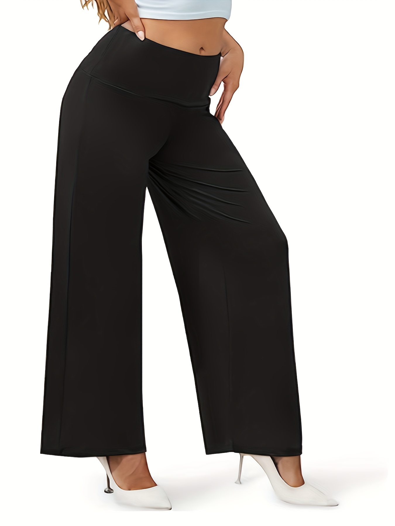 xiangDd Women Stretch Pants Plus Size Women's Causual Elastic Trouser Pant  Summer Plus Size Flare Yoga Pants for Women, Black, Medium : :  Clothing, Shoes & Accessories