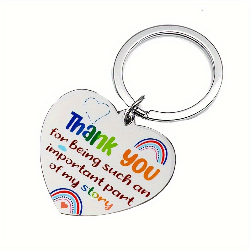 

1/2pcs Thank You For Being Such An Important Part Of My Story, Colored Stainless Steel Keychain, Valentine Gift Daily Gift For Friends, Girlfriends, Teachers