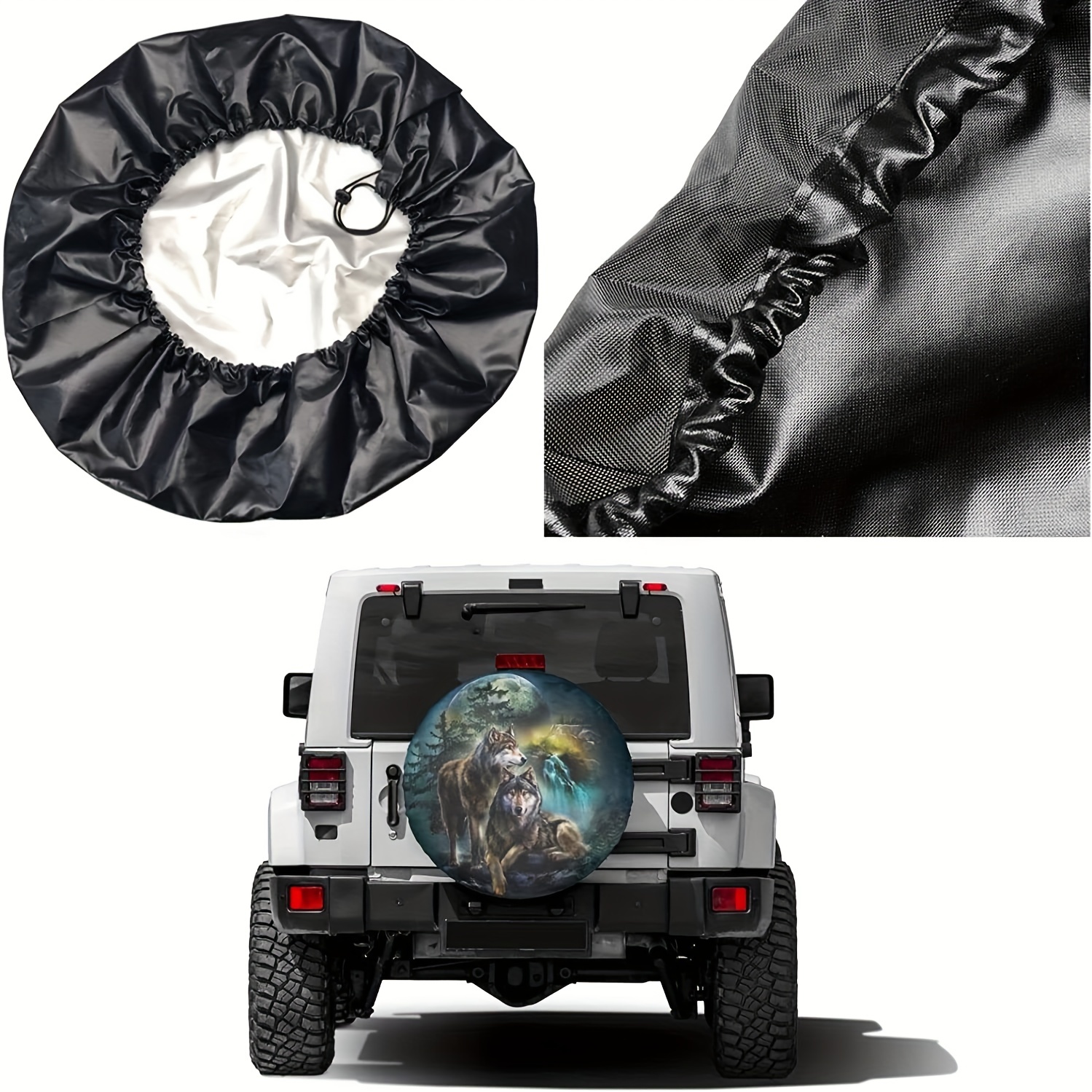 3d Printed Wolf Spare Tire Cover Dust-proof Wheel Tire Cover Fit Trailer,  Rv, Suv And Many Vehicle Temu