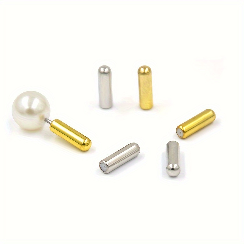 10pcs Lapel Stick Pin End , Full-cover Metal Earring Backs