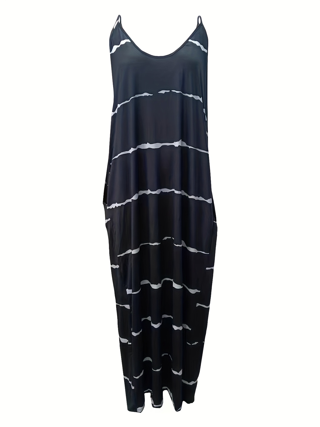 Cami Maxi Dress With Pockets Women's Plus Stretch V Neck Long Dress