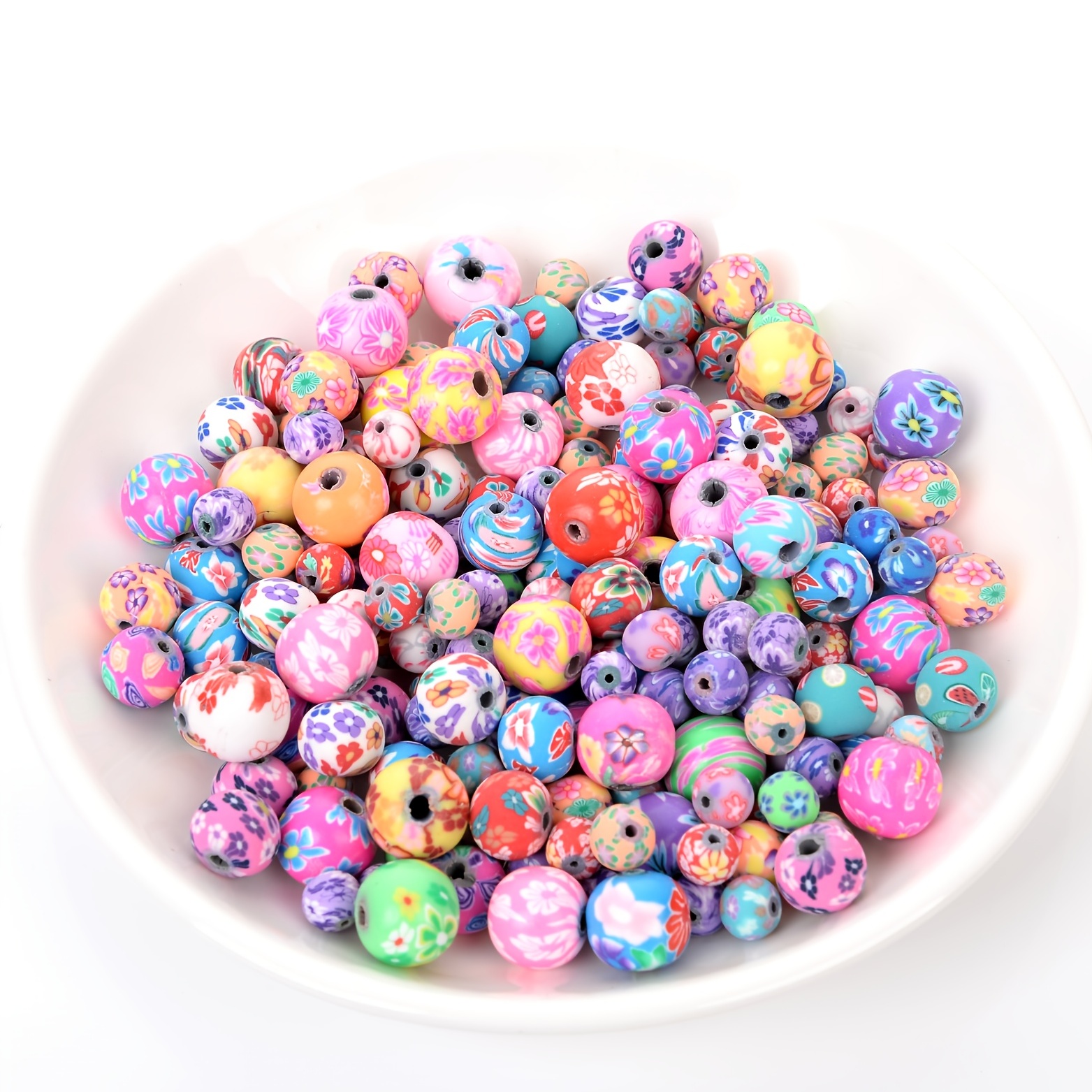 Polymer Clay Bead Kit Flower Beads Mixed Fruit Spacer Beads - Temu Canada