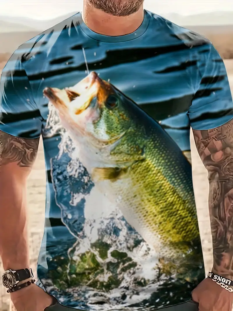 Breathable and Stretchy Men's Fishing T-Shirt for Summer Outdoor Activities