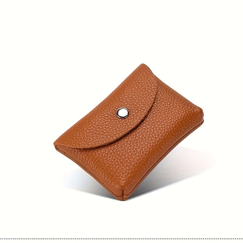 Mini Genuine Leather Coin Purse, Foldable Credit Card Holder, Vintage Wallet  Storage Bag With Kiss Lock - Temu