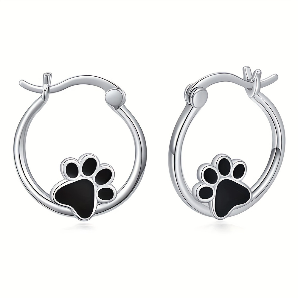 Paw print dangle on sale earrings