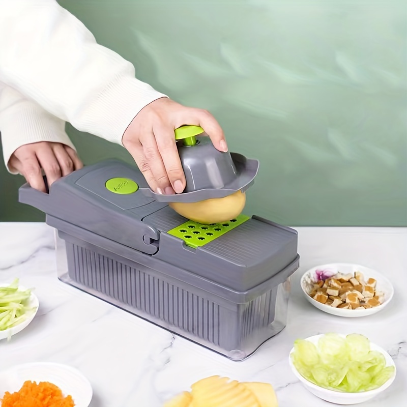 Vegetable Chopper, Multifunctional Fruit Slicer, Manual Food Grater, Vegetable  Slicer, Cutter With Container And Hand Guard, Onion Mincer Chopper,  Household Potato Shredder, Kitchen Gadgets, Dorm Essentials, Back To School  Supplies Temu