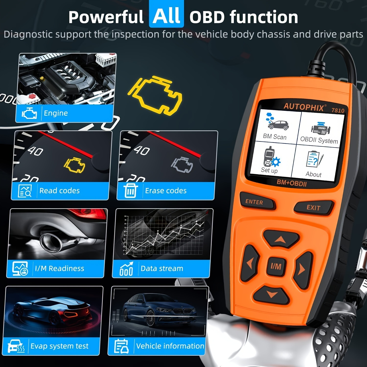 Diagnosi Scanner Per Auto Diagnostica Batteria Voltaggio Tester OBD2 EOBD P