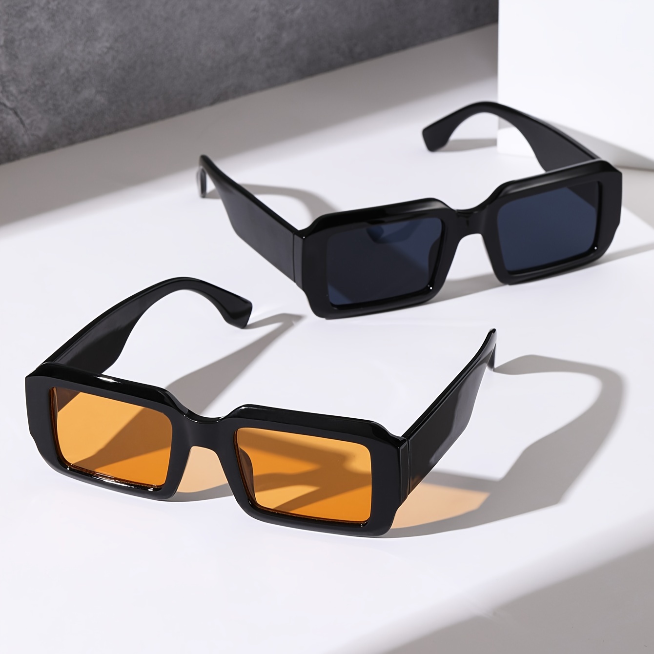 

2pcs Retro Square For Women Men Vintage Fashion Anti Glare Sun Shades For Vacation Beach Travel Fashion Glasses