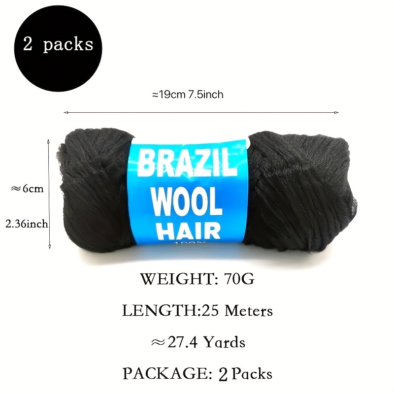 Brazilian Wool Hair Yarn For Braids African Faux Locs Braids - Temu