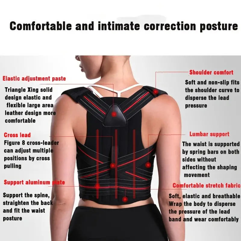 1pc Adjustable Posture Correction Belt: Get the Right Alignment with  Shoulder Back Brace & Postural Fixer Tape!
