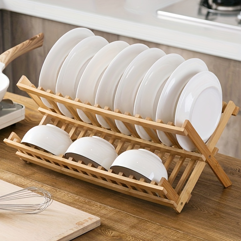 Collapsible Dish Rack And Drainboard Set Foldable Dish Drying Rack Portable  Dish Drainer Dinnerware Organizer