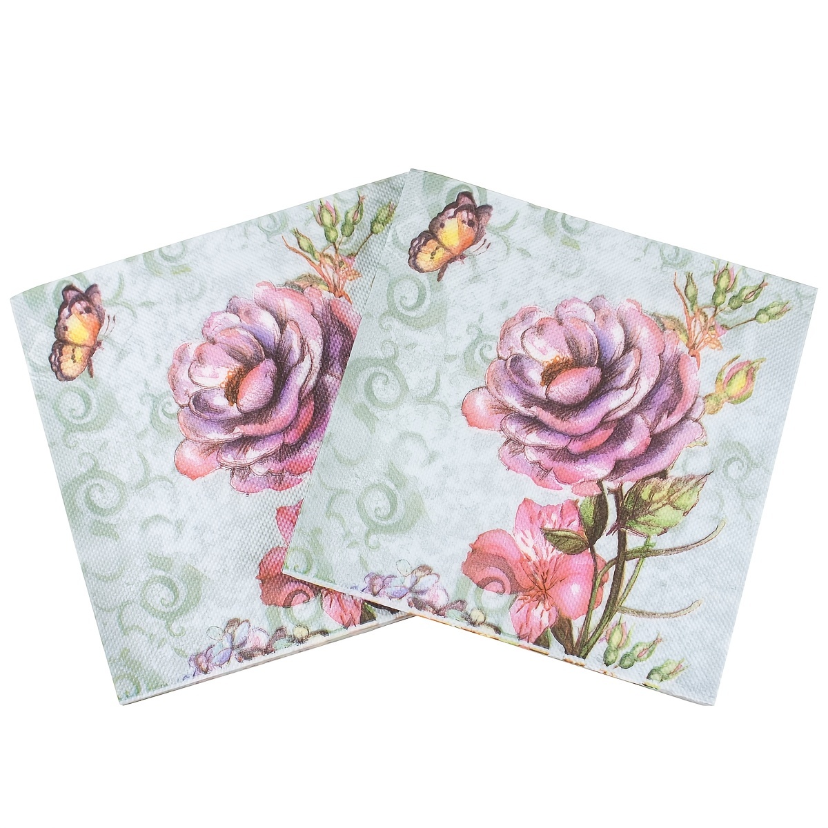 Servilletas florales vintage de 3 capas de 13 x 13 pulgadas, servilletas de  papel florales decorativas para Decoupage servilletas de flores bonitas