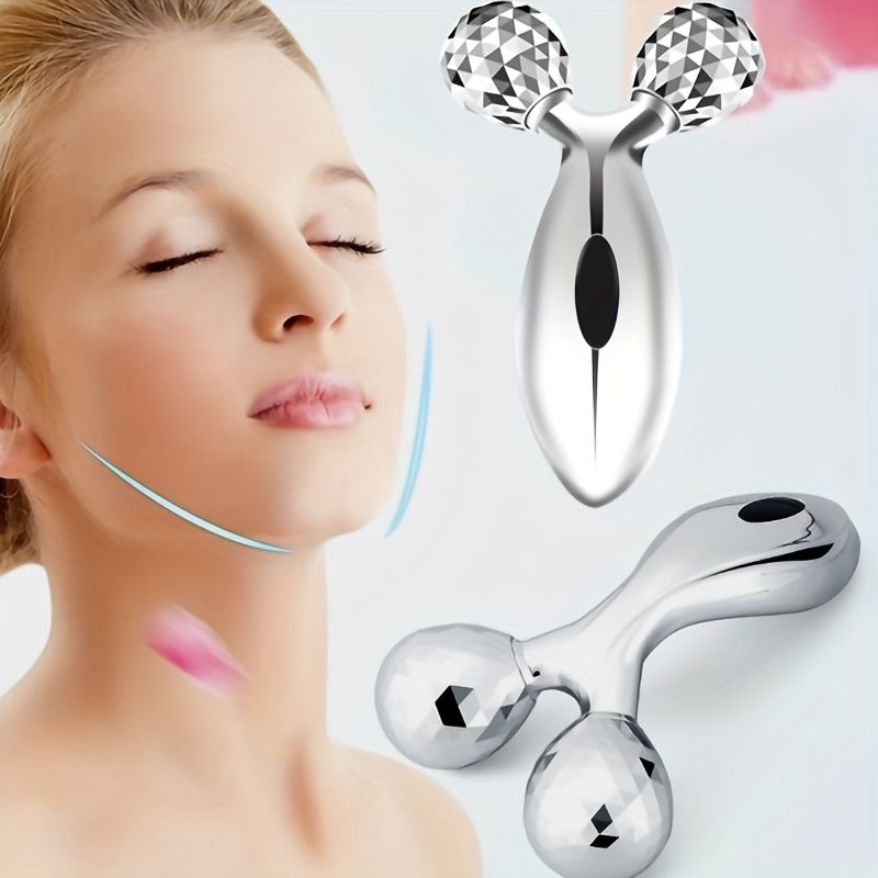 Rodillo masajeador facial para estiramiento facial, reduce la hinchazón,  estiramiento de la piel y producción de colágeno, toxinas claras