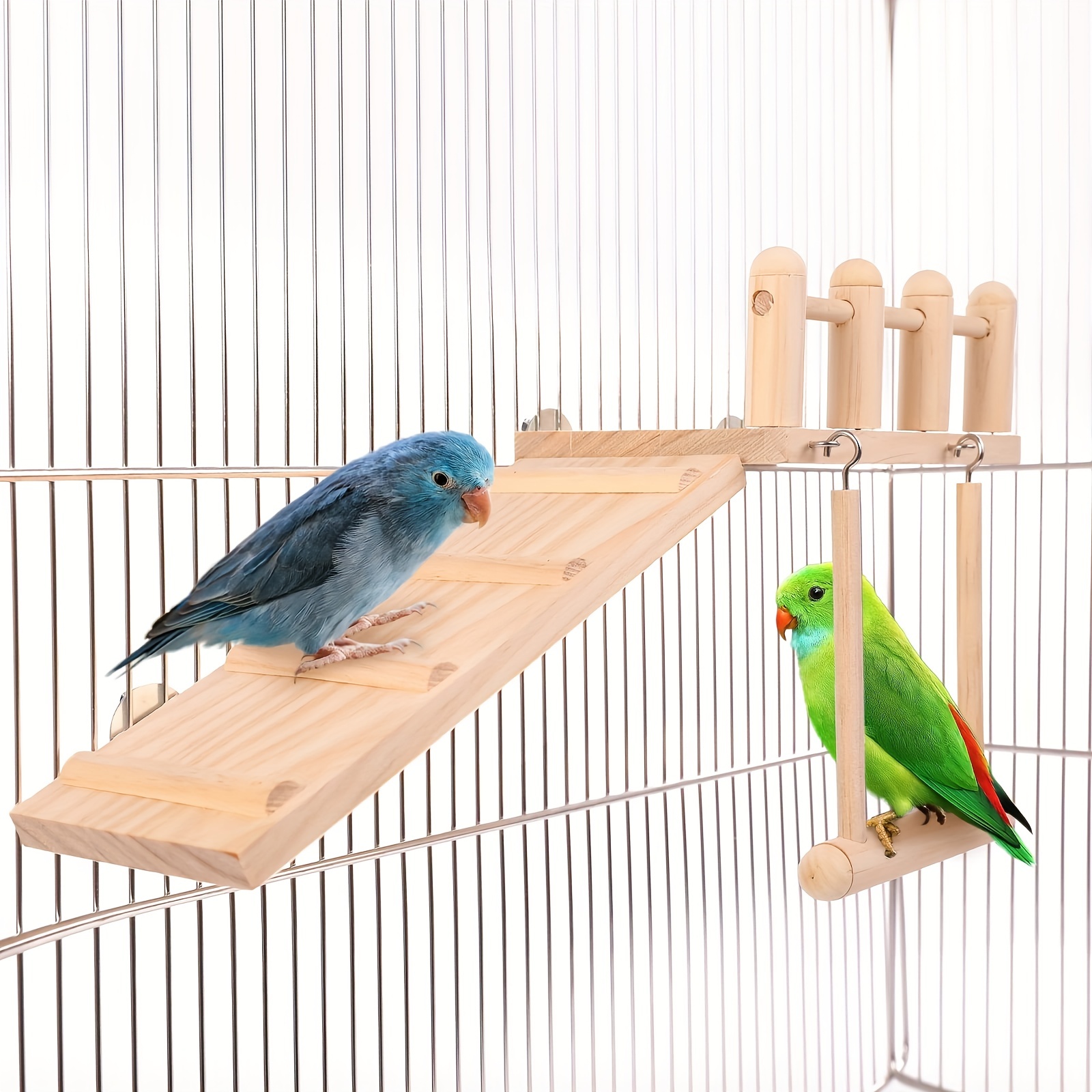 Acheter Perroquet cage à oiseaux, perchoir en bois massif, poteau
