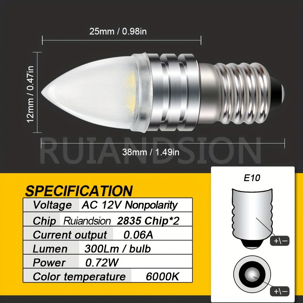 Ruiandsion E10 Upgrade Led Flashlight Bulbs 3v 4.5v 6v 12v - Temu