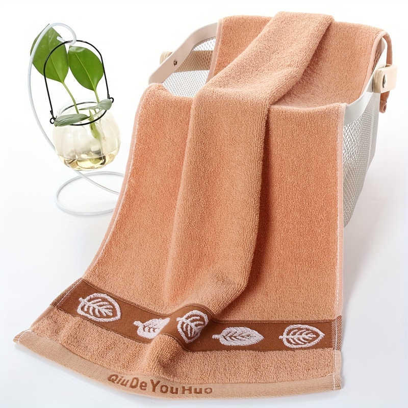 Leaf Pattern Towel Set Soft Hand Towel Bath Towel Household - Temu