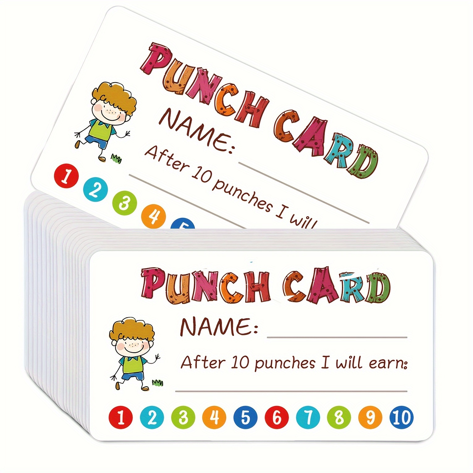 VEAREAR 50Pcs Reward Punch Cards Motivational Innovative Design Supportive  Multi-purpose Fun Behavior Incentive Gift Cute Cartoon Home Classroom  Motivation Children Point Card for School 