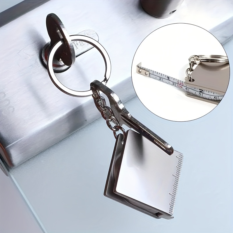 Metal Tape Measure Keychain Stainless Steel Retractable Ruler Key