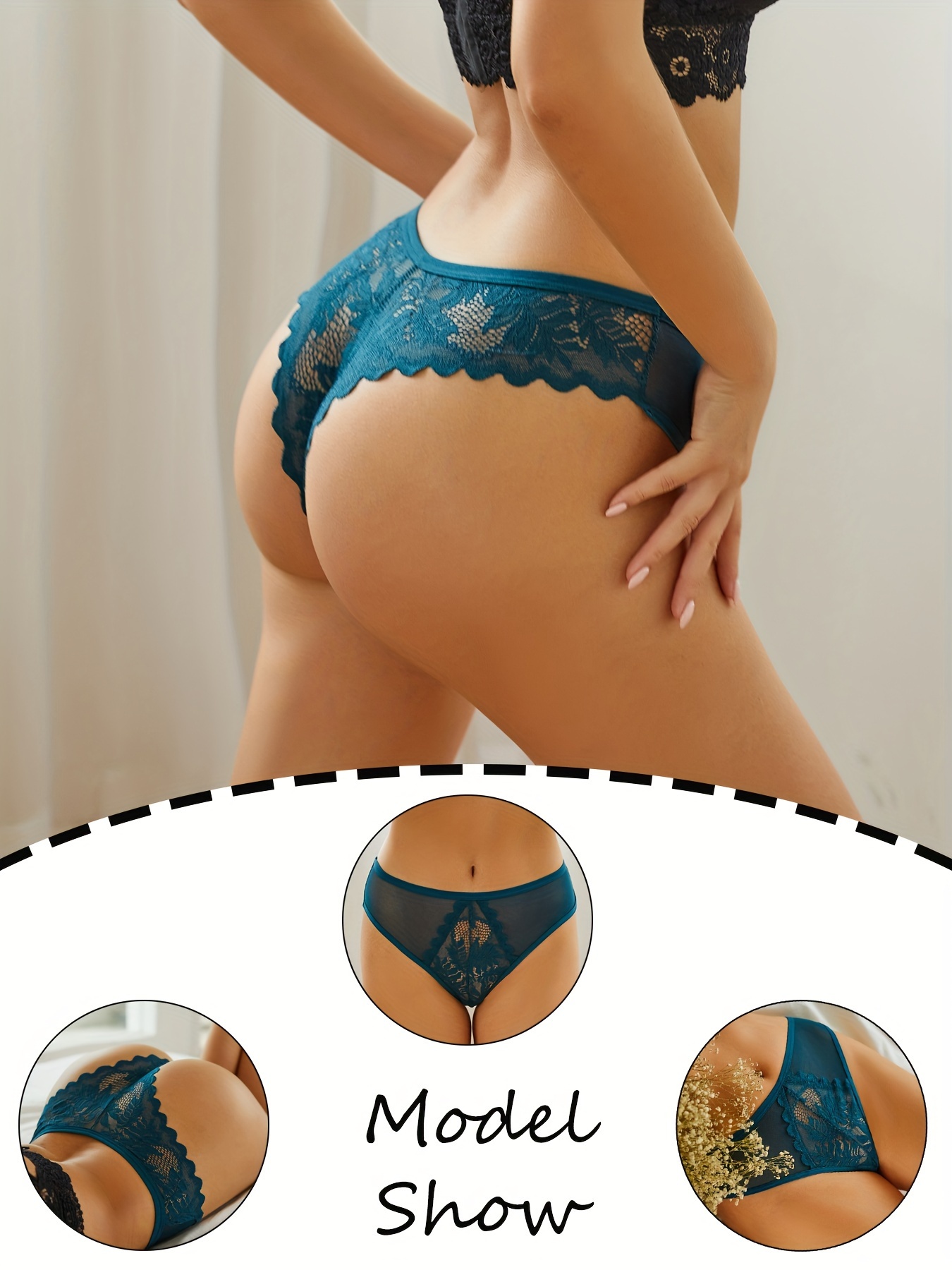 Sexy High Comfortable Lace Briefs Stretchy Semi sheer - Temu Canada