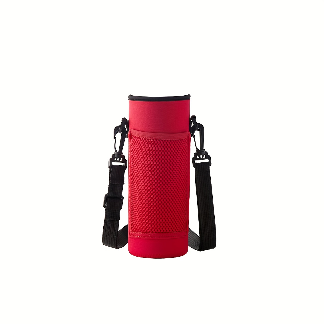 Water Bottle Carrier, Neoprene Bottle Holder with Adjustable Shoulder Strap  Insulated Sports for Bottles , Red 