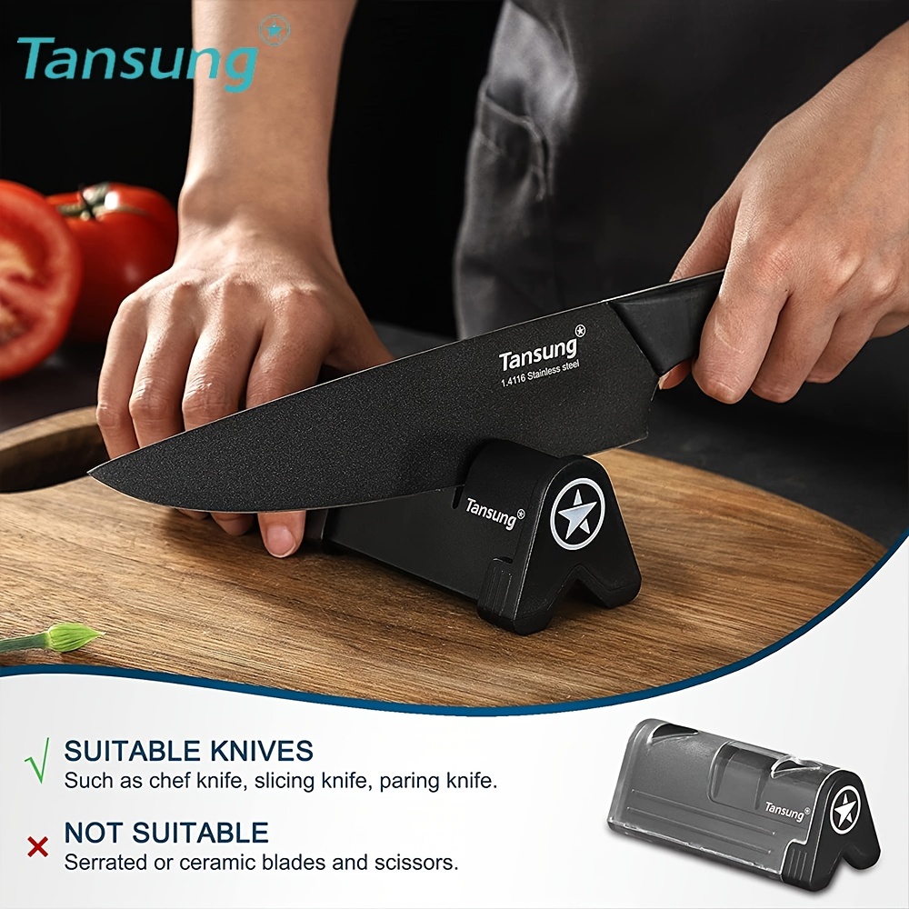 1pc 4 In 1 Stainless Steel Knife Sharpener, Suitable For Various Sizes Of Kitchen  Knives Such As Chef's Knife, Fruit Knife And Scissors