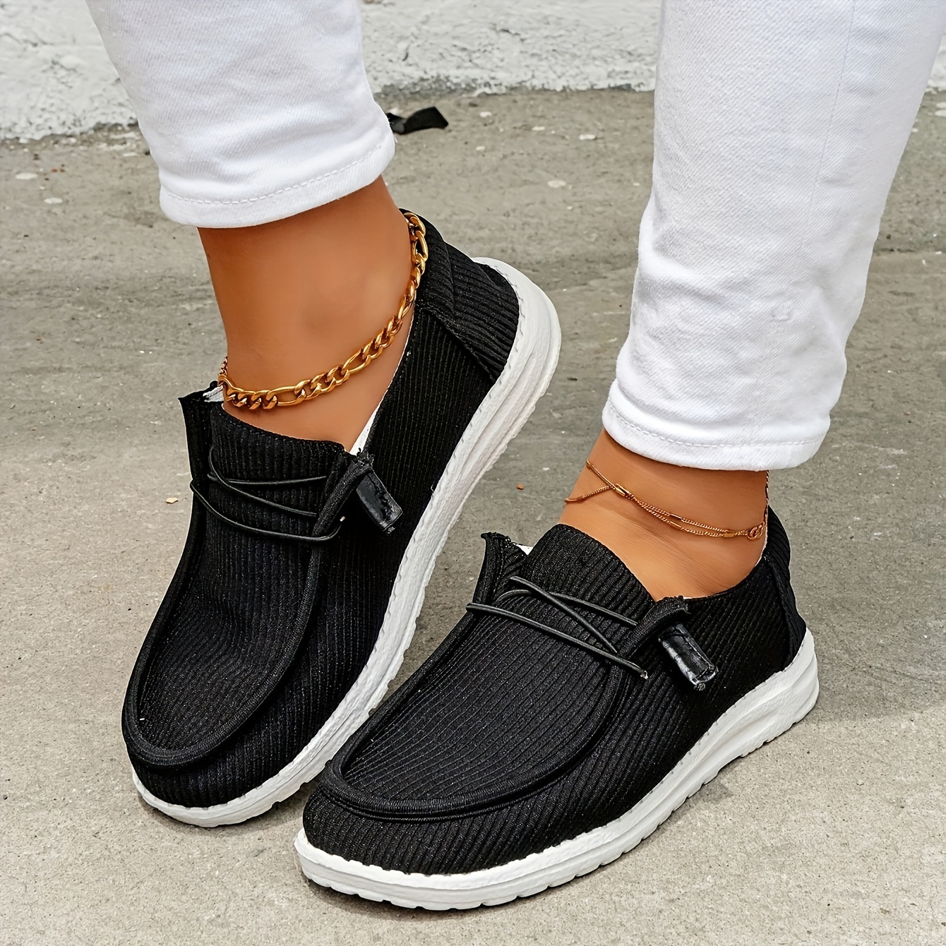 Women's Solid Color Canvas Shoes Casual Lace Outdoor Shoes - Temu Canada