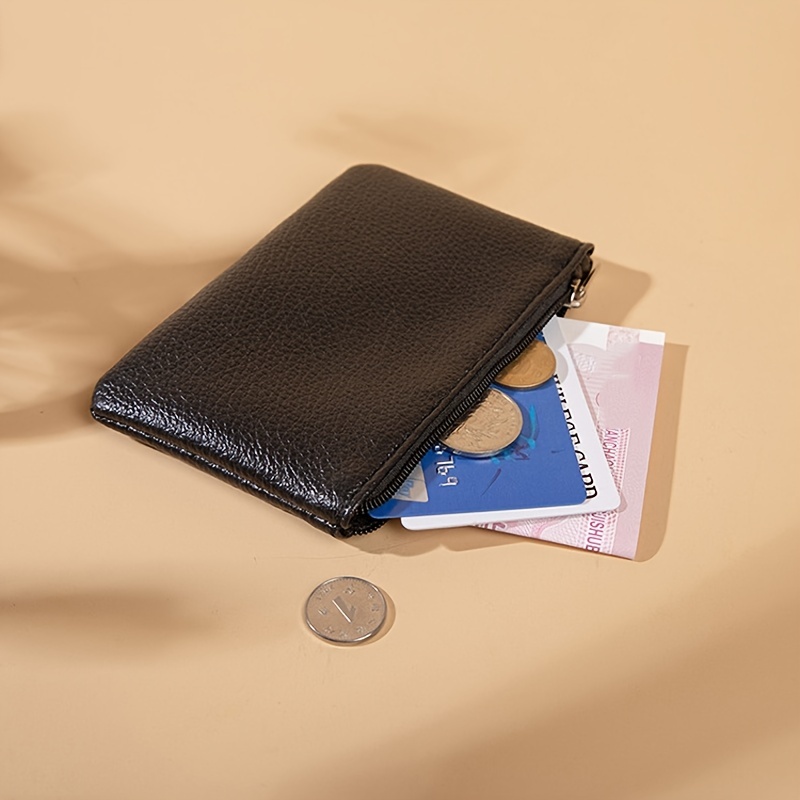 Coin Purse With Keychain, Faux Leather Zipper Card Case, Simple Key Pouch  Casual Credit Card Holder - Temu