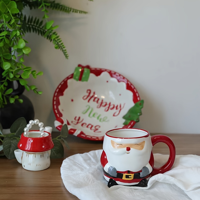 Christmas Ceramic Coffee Mug Classic Santa Claus Beverage - Temu