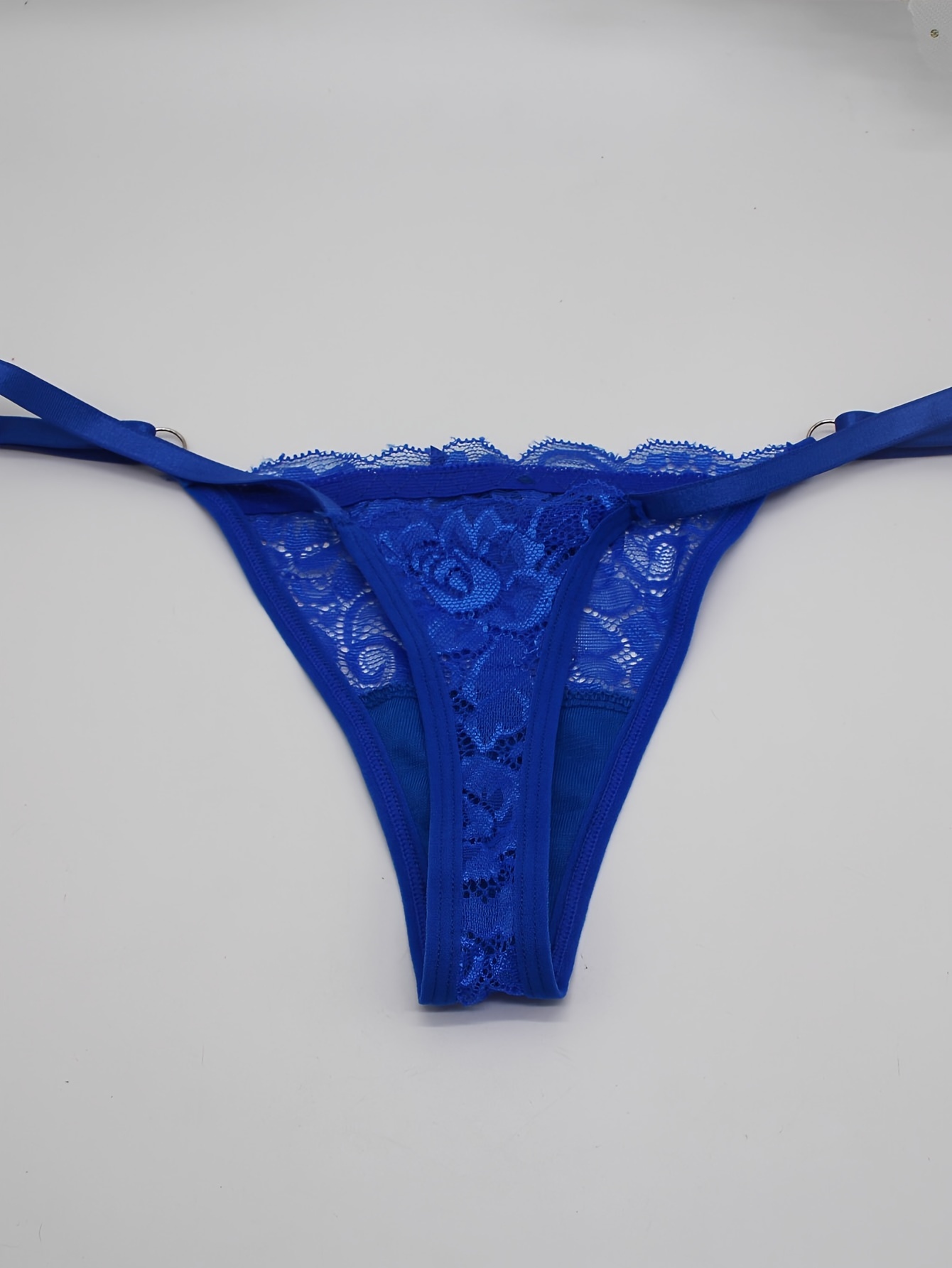 Shyle Royal Blue Floral Lace Thong Panty - Buy Online Thong