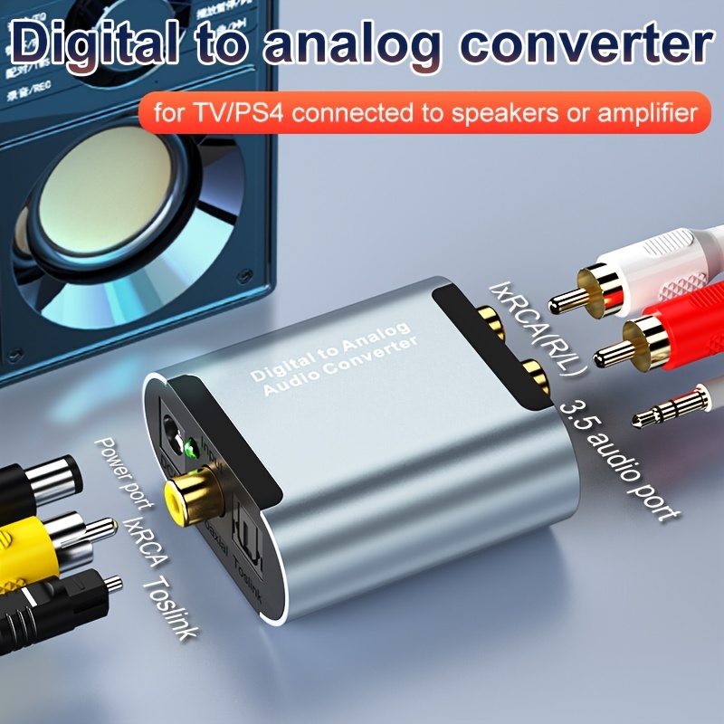 Convertisseur audio numérique Optique Toslink vers coaxial (RCA)
