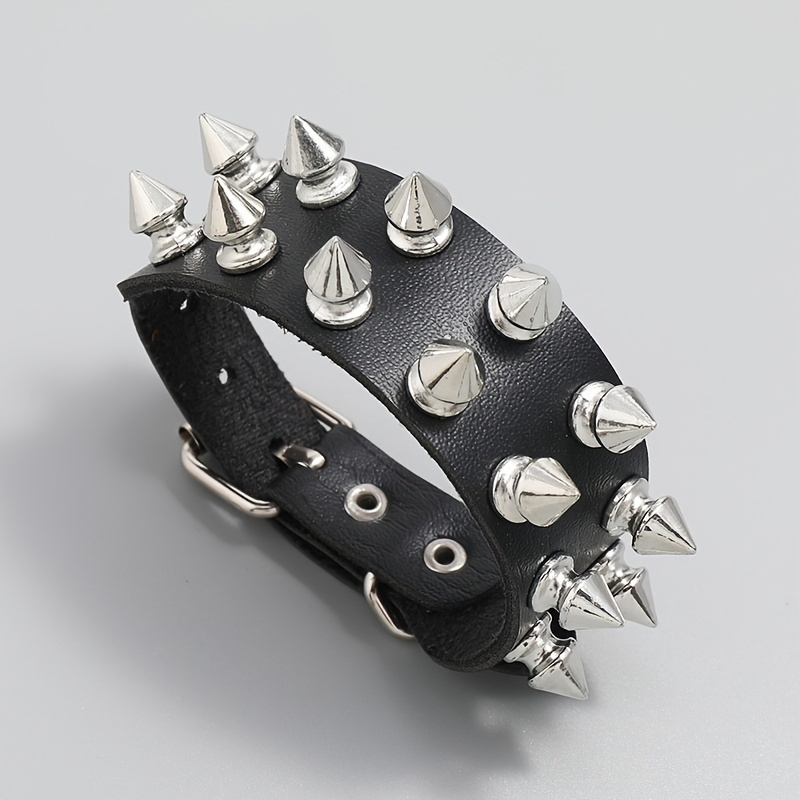 Punk Style Rivets Leather Bracelet