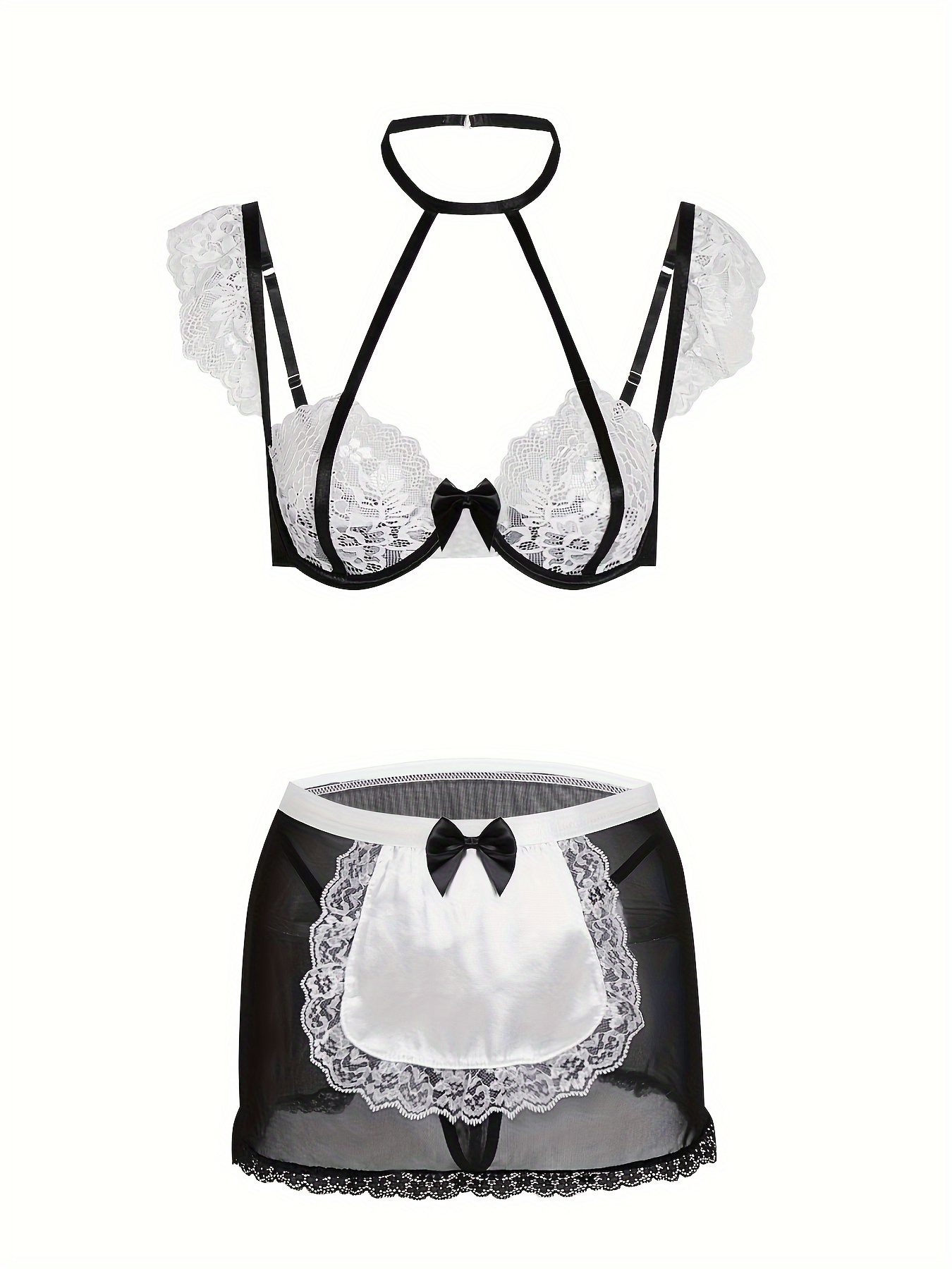 Naughty Maid Role-play Costume Lace Halter