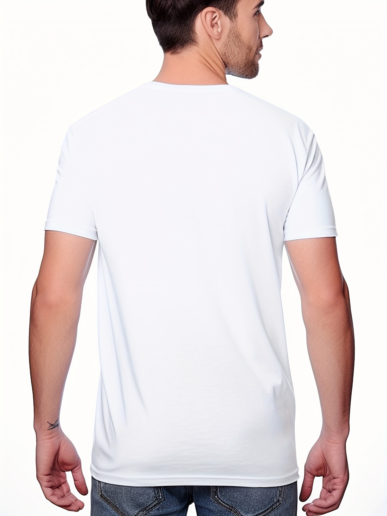 Men Shirts Casual Mens White T Shirts Short Sleeve Blouses for Men