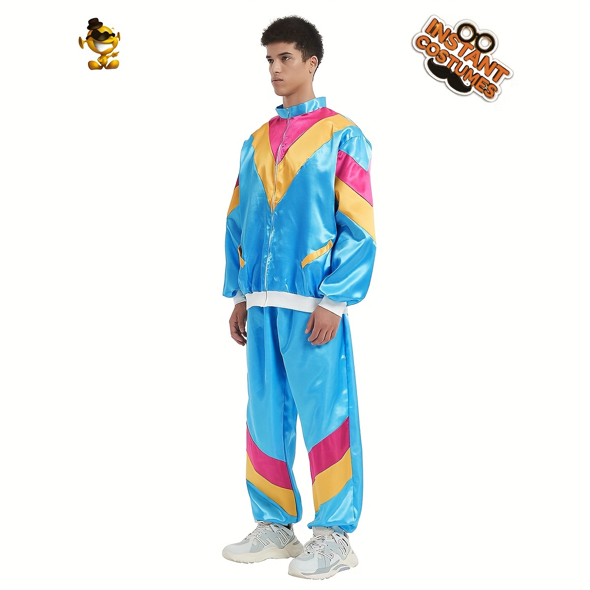 80s 90s Women Men Costume Retro Tracksuit Set Hip Hop Clothing Shell Suit  Party Outfit