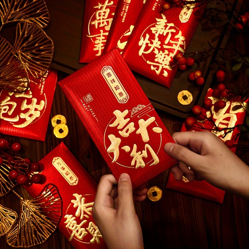 DPTALR année bon augure pièce d'or enveloppe rouge feuille d'or zodiaque  chinois enveloppe rouge 