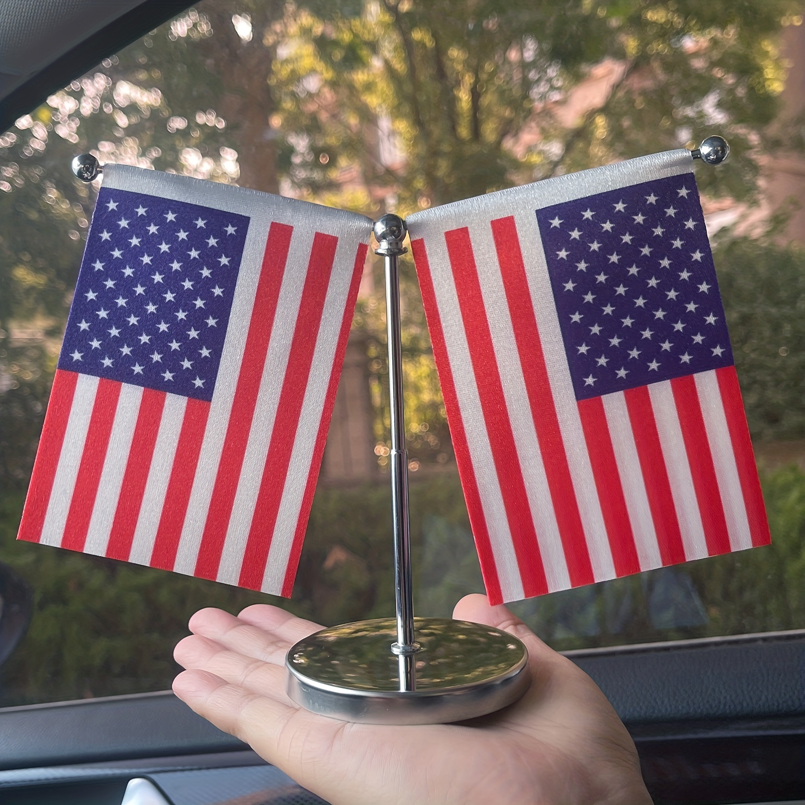 car ornament american flag metal model car interior accessories details 2
