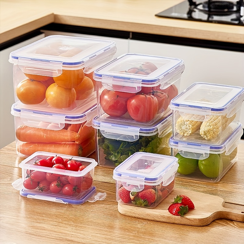 Kitchen Refrigerator Rectangular Crisper Fruit Storage Sealed Box For  Office Worker, Hand Wash, Reusable, Dumpling Meat Eggs Ginger Garlic Green  Onion Food Storage Containers, Kitchen Accessories - Temu