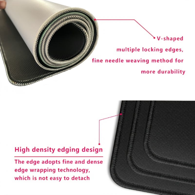 Large Extended Gaming Mouse Pad Mat, Stitched Edges Non-Slip Waterproof  Mousepad 