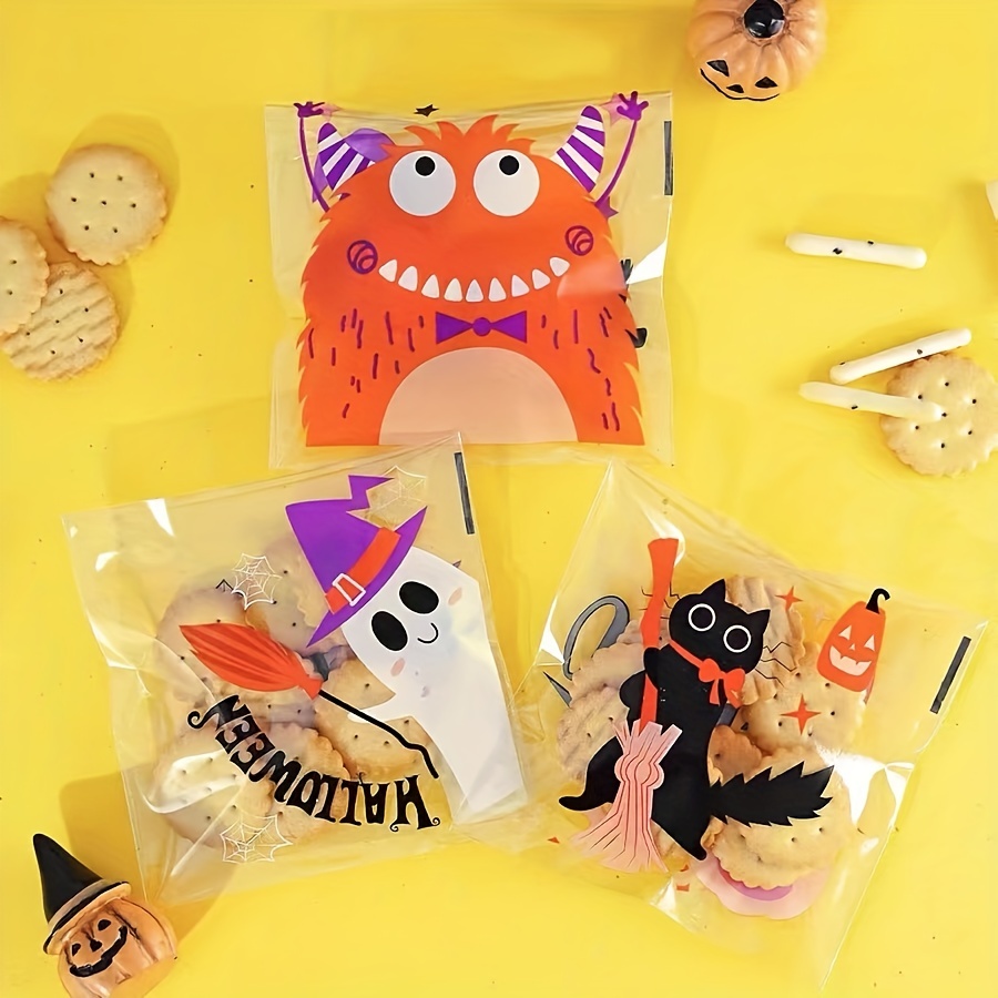 100 Bolsas Celofán Halloween Bolsas Autoadhesivas - Temu