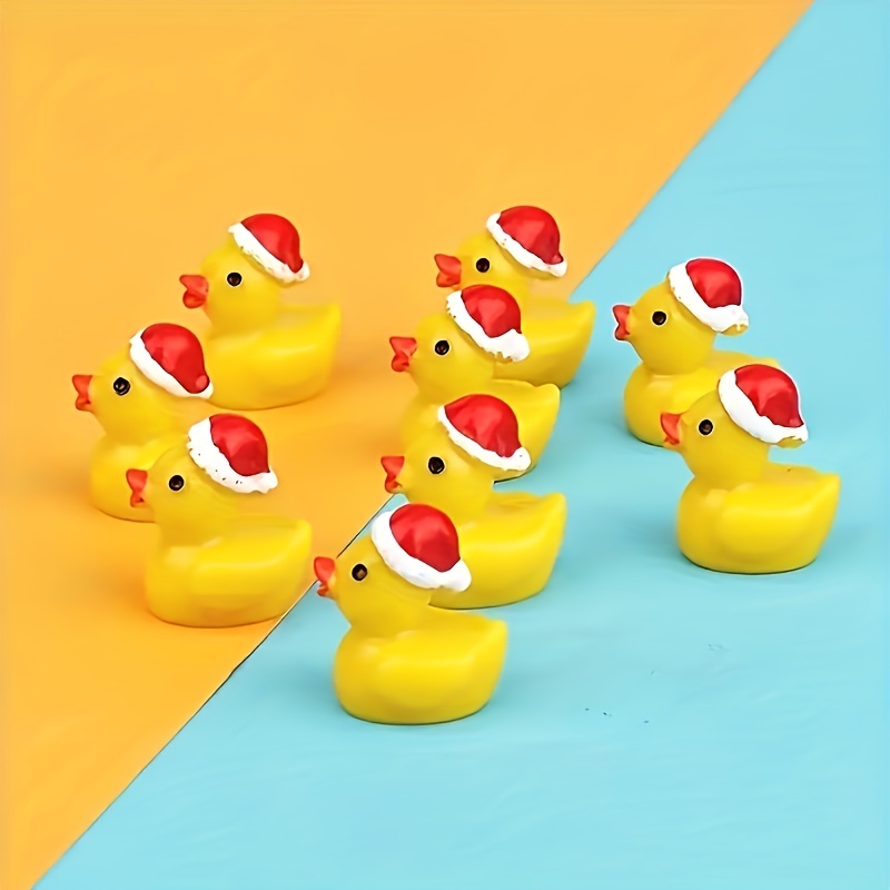 Figurines Miniatures de canard jaune, modèle de ferme, joli cadeau, jouets  de décoration, bricolage, 5 pièces/paquet, décoration de maison
