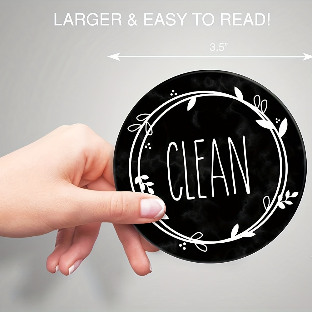 New! Dishwasher Magnet Clean Dirty Sign - Strongest Magnet Double Sided Flip - with Bonus Metal Magnetic Plate - Universal Kitchen Dish Washer