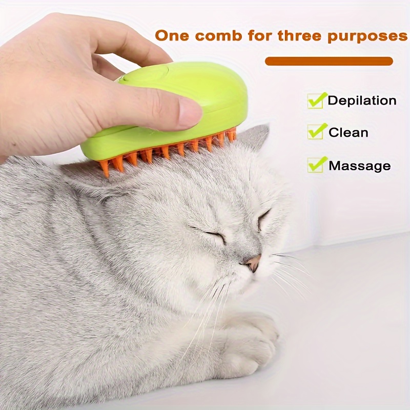 Steamy Cat Brush - 3 In1 Cat Steamy Brush, Self Cleaning Steam Cat Brush