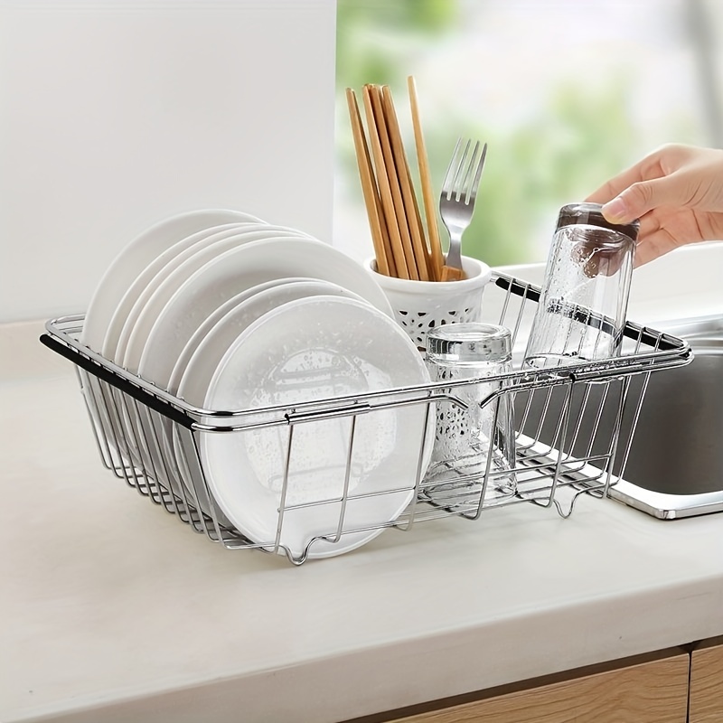 Adjustable Dish Drainer Over Sink, Extendable Stainless Steel